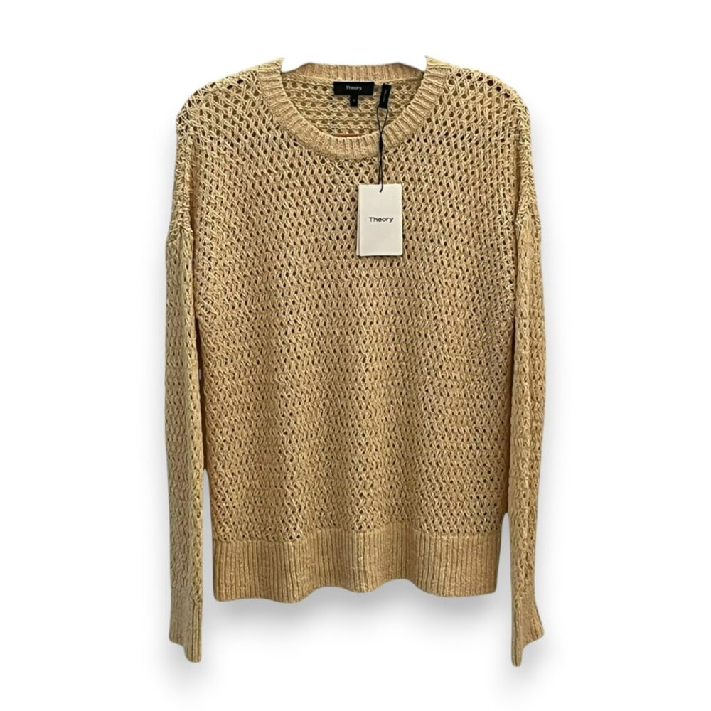 Theory Karenia Butter Yellow Crochet Sweater, NWT - Picture 2 of 3